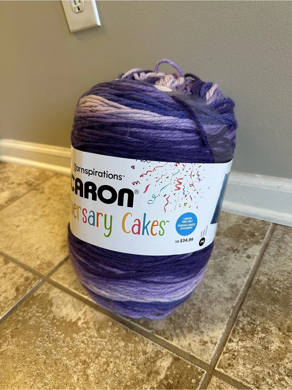 Caron Anniversary Cakes Grape Yarn 35.3 Oz. 1000g - Brand New